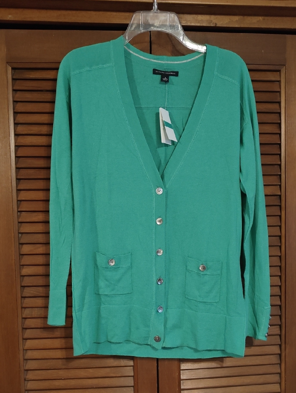 NWT Banana Republic Teal V-Neck Button Cardigan